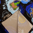 Load image into Gallery viewer, Bottom sweep tag view of the Twi-Fright Zone 7-Strong button down, featuring various shade of blue and black portals opening on a black background with various haunting creatures emerging from them. The shirt is featured on a similar dark background, with various of the characters seen in the background.