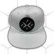 Load image into Gallery viewer, Close up centered shot of the 7-Strong white "Branded" Performance hat with raised X-Badge patch centered on the front of the hat. Product is featured against a white geometric background.