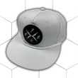 Load image into Gallery viewer, Close up centered, yet angled, shot of the 7-Strong white "Branded" Performance hat with raised X-Badge patch centered on the front of the hat. Product is featured against a white geometric background.