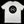 Load image into Gallery viewer, Centered full view of the back of the 7-Strong white Branded tee, featuring the X-Brand patch logo centered in black. Shirt is featured against a black geometric background.
