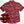 Load image into Gallery viewer, A centered full view of the 7-Strong adult &quot;Smoke Show&quot; button up, a deep maroon red colored shirt with rows of various barbecue and cookout related items and delicacies silhouetted in white. The bottom right features a detail circle showing a close-up of elements in the design.
