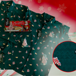 Load image into Gallery viewer, Full view of the long-sleeve, adult and youth short-sleeve versions of the 7-Strong &quot;Oh, Christmas Treat&quot; shirt overlapping each other with various cakes laid on top- a green, christmas sweater-like background with columns of various white Christmas tree shaped cakes with red garland, some whole, some bitten. The shirt is displayed against a red, snowing background with a similar parted cake. Bottom right features a detail circle showcasing the shirt&#39;s design. 
