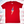 Load image into Gallery viewer, Full centered view of the red Freedom Bolt unisex tee, featuring a large center placed 7-bolt, outlined in gold, with white stars on blue on top and red and white stripes on the bottom. The shirt is featured on a U.S. flag background.
